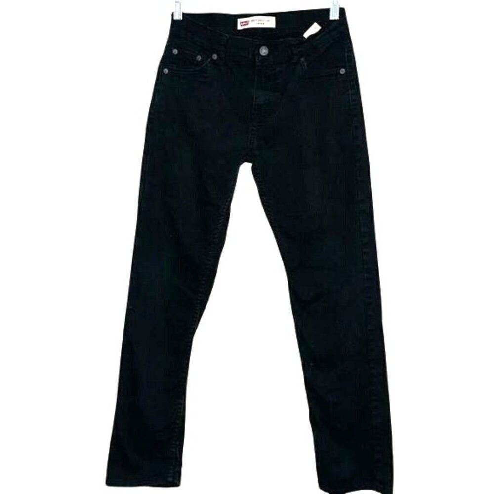 Levis 502 Regular Taper Fit Black Denim Jeans W27 L27 Youth Size